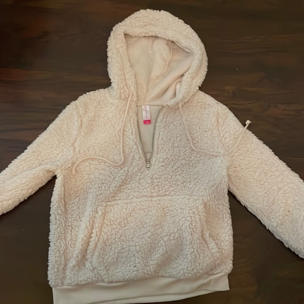 Beige/Crème Medium Fleece half zip up